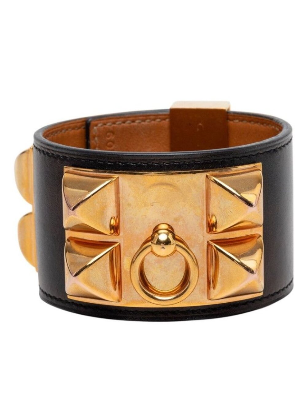 Hermes Collier de Chien S Black Calfskin Bracelet